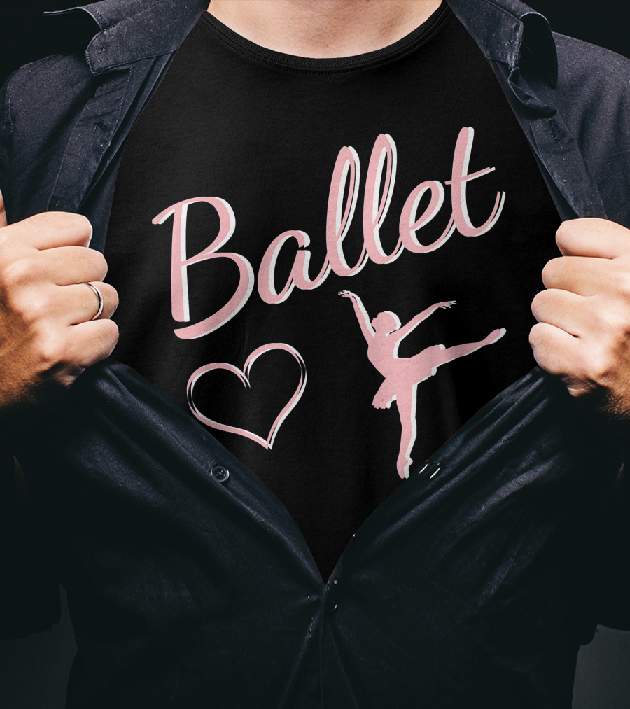 Ballet Ballerina Arabesque With Heart T-Shirt