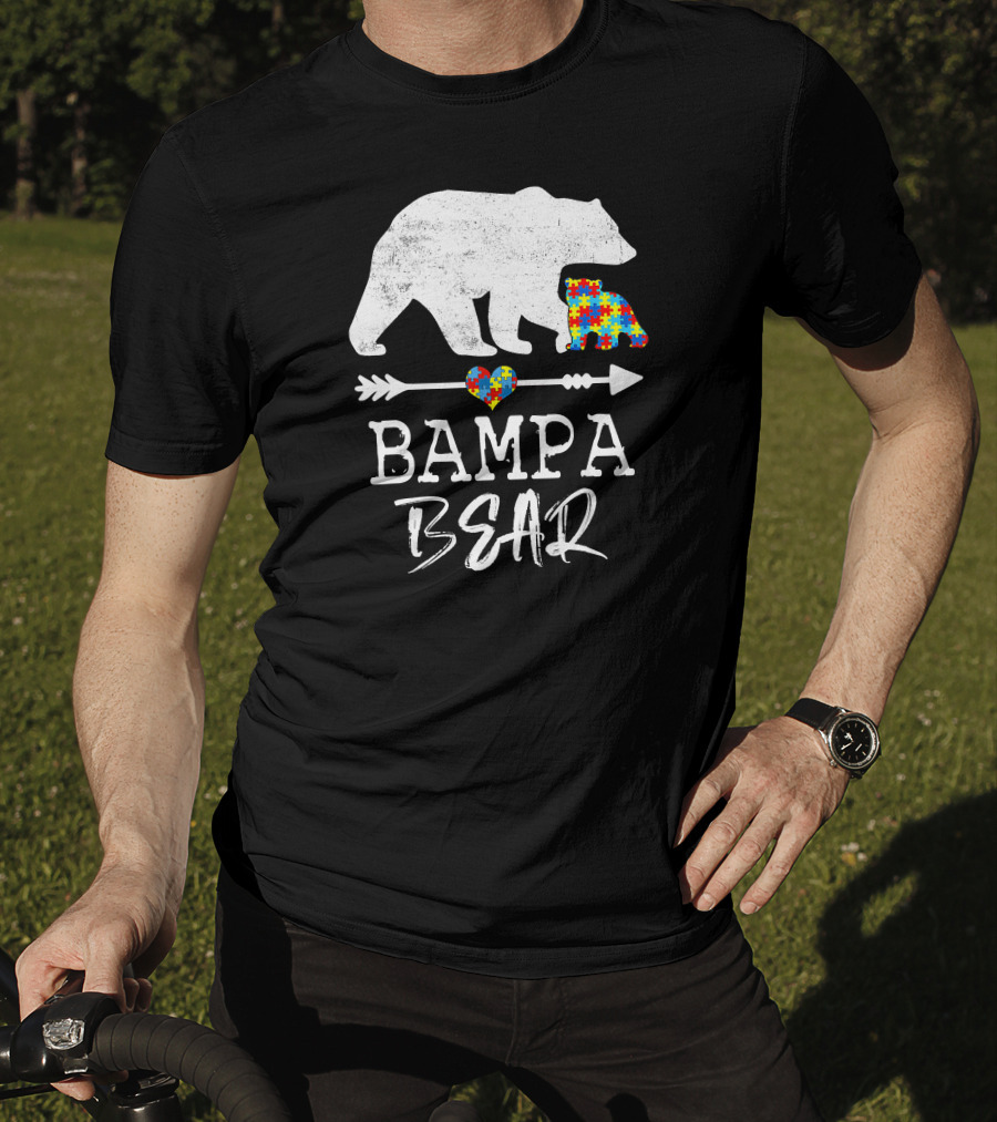 Bampa Bear Puzzle Heart Arrow Autism Awareness T-Shirt