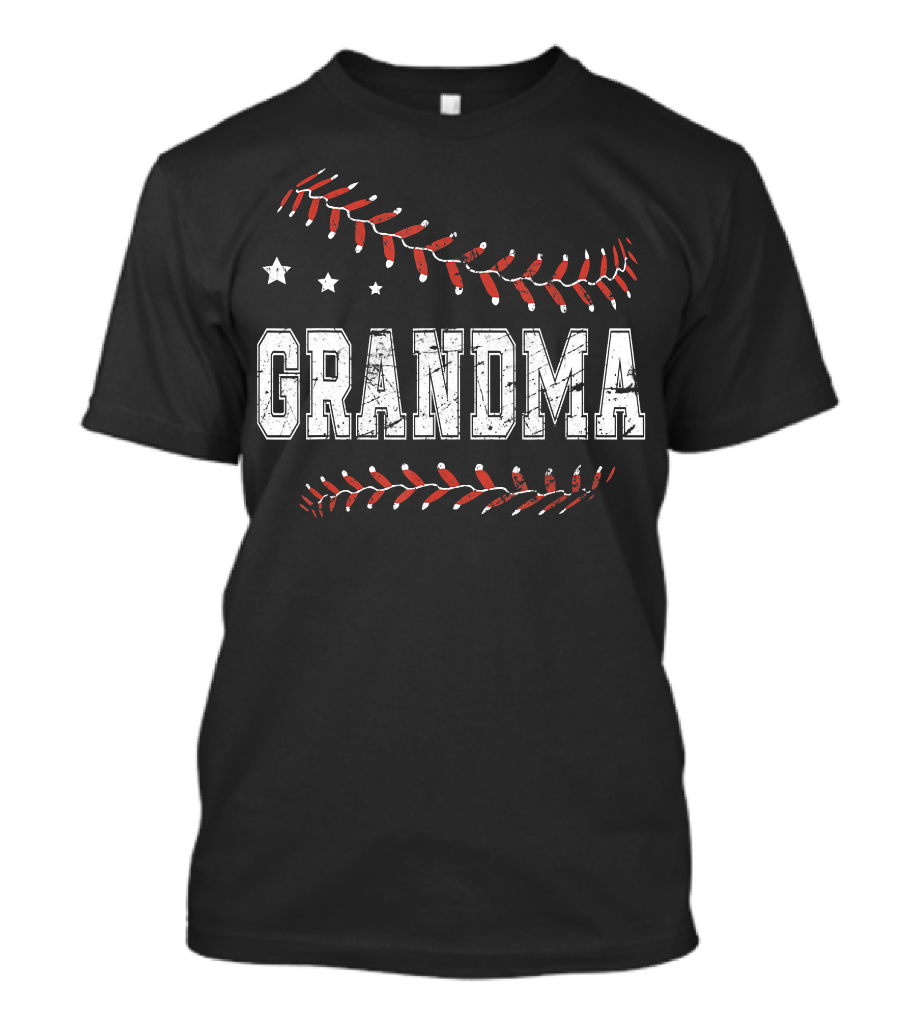 Grandma Baseball Love With Stars And Stitching T-Shirt