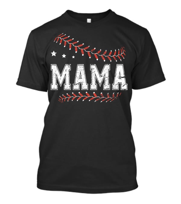 Mama Love Baseball Softball Stars Stitches T-Shirt