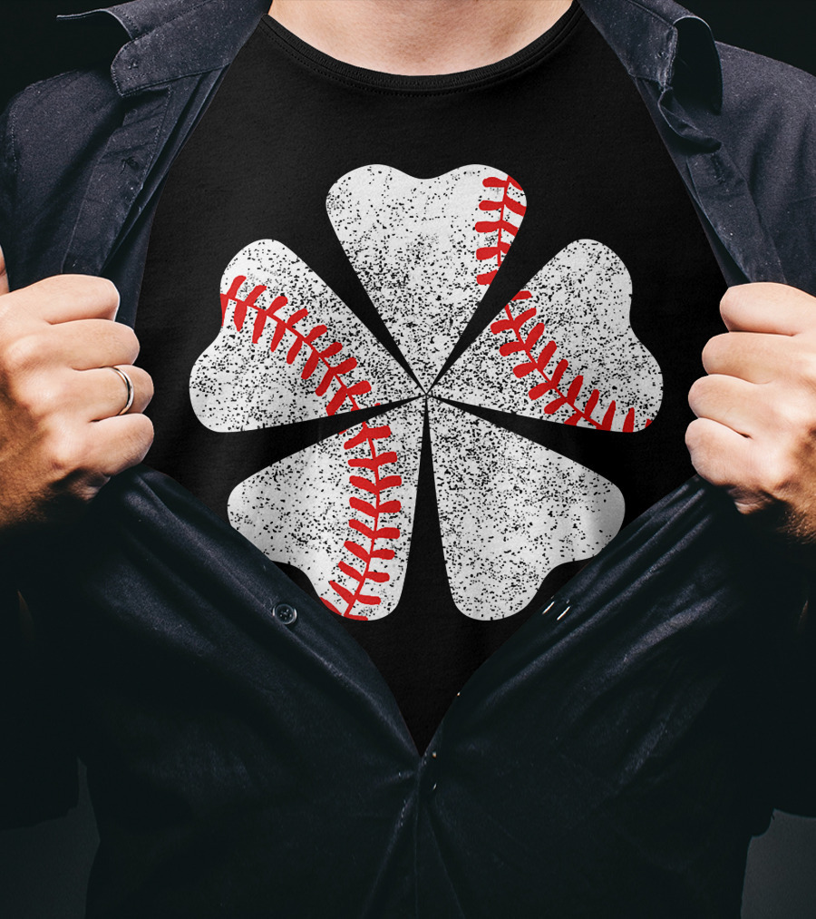 Lucky Clover Baseball St Patricks Day T-Shirt