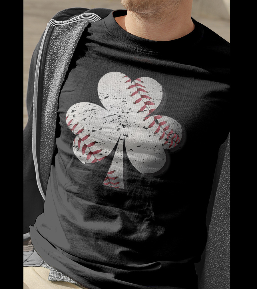 Baseball St Patrick's Day Shamrock Vintage T-Shirt