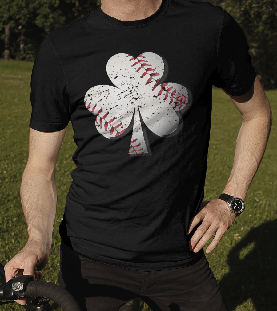 Baseball St Patrick's Day Shamrock Vintage T-Shirt
