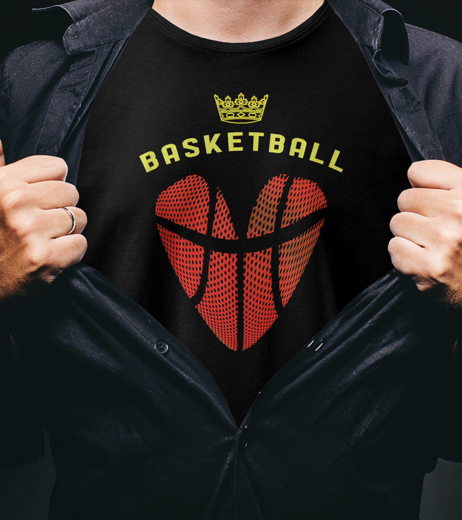 Basketball Heart With Crown T-Shirt