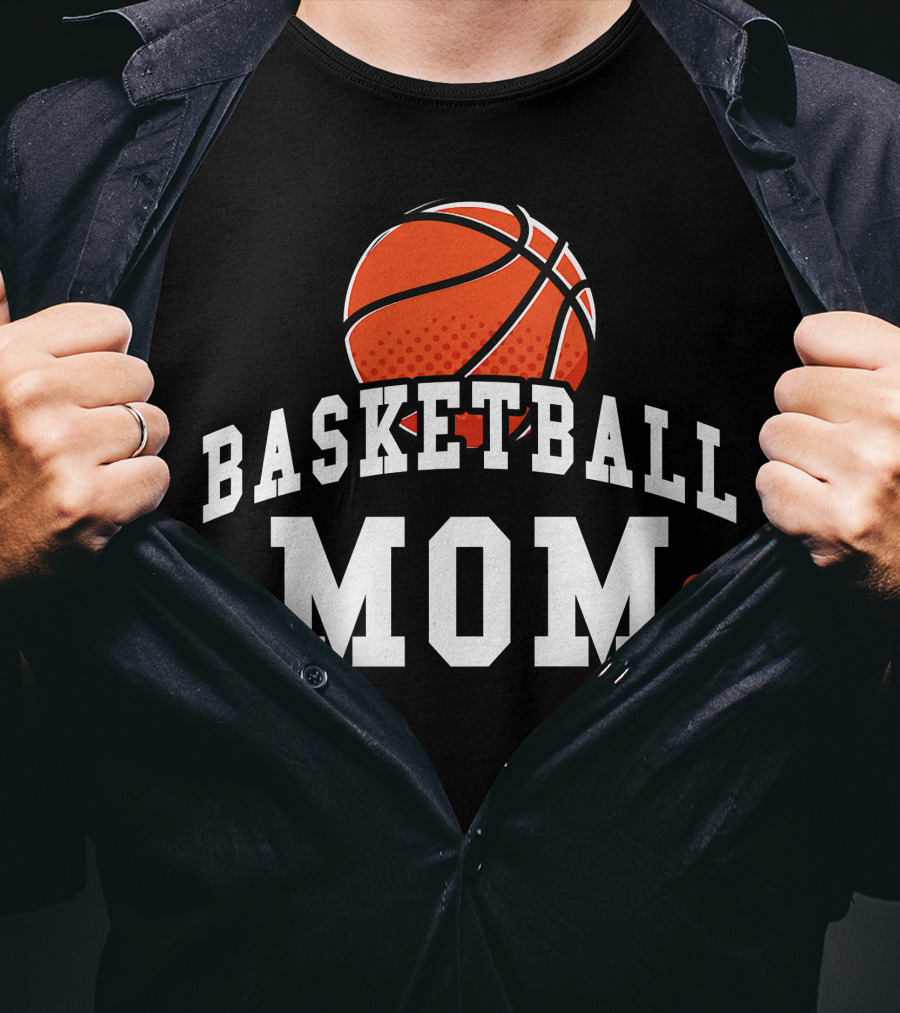 Basketball Mom Women's Shirt With Hearts And Basketball T-Shirt