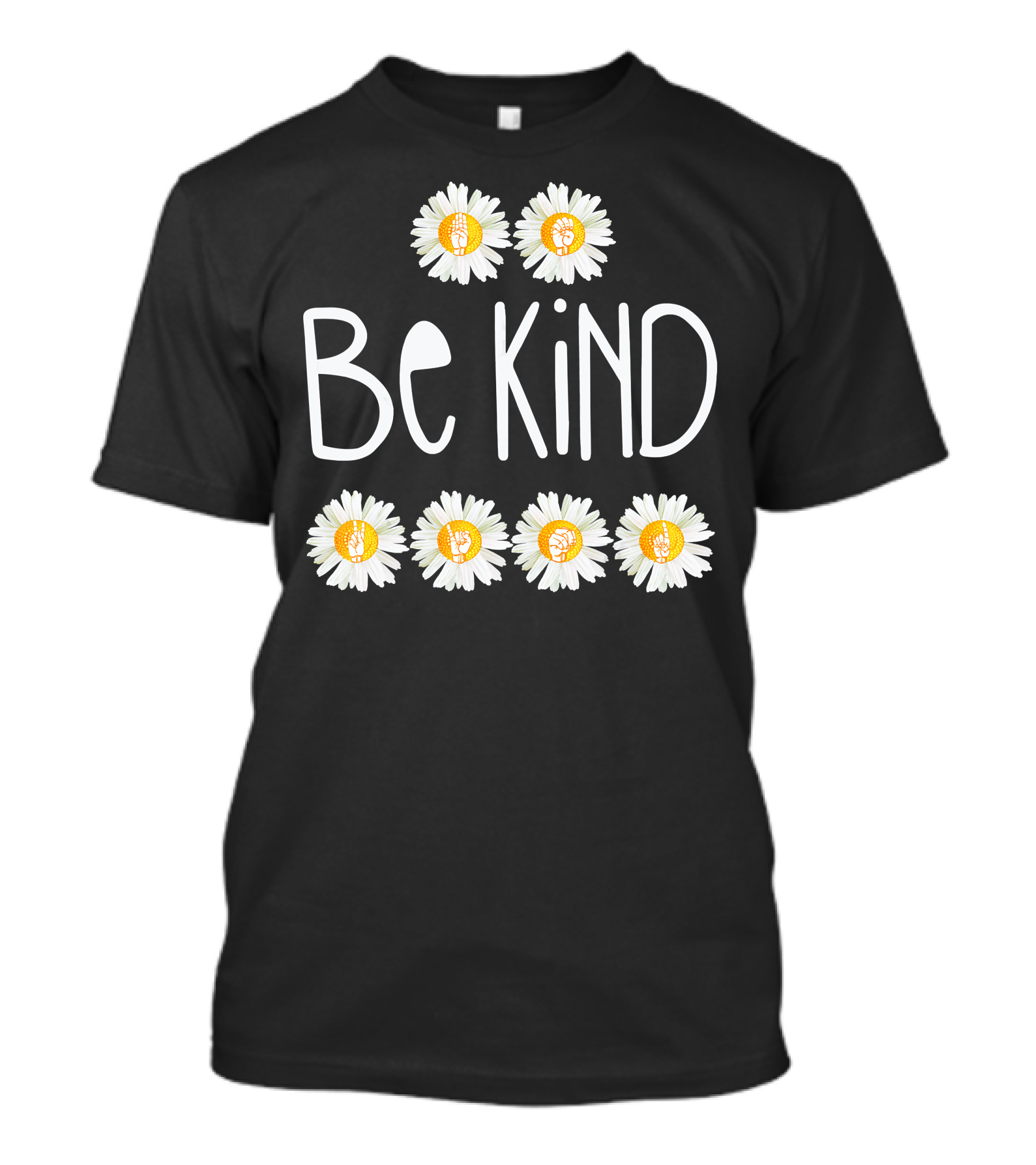 Be Kind Daisy Peace Symbol Cute Rainbow T-Shirt