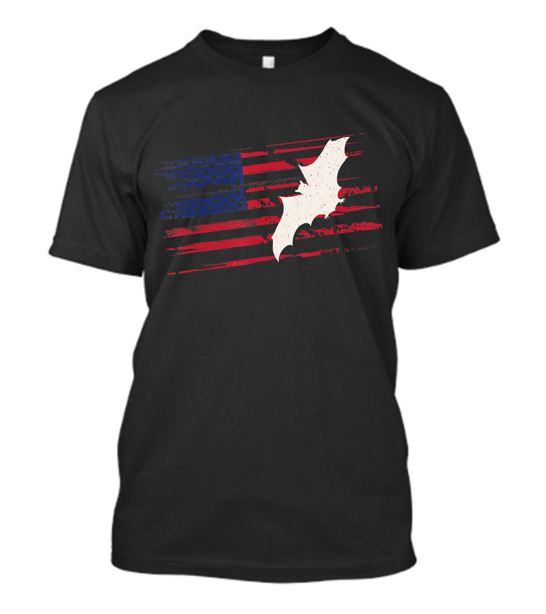 US American Flag Bat Silhouette Patriotic Flying Animal T-Shirt