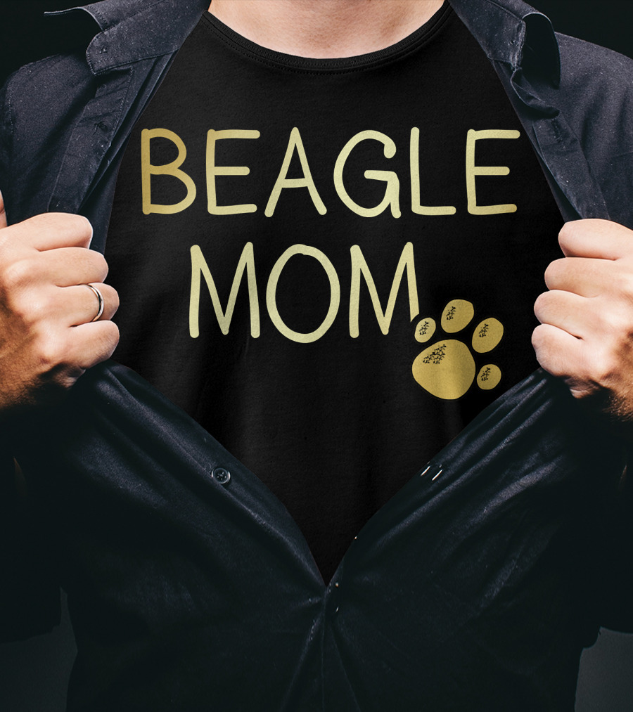Beagle Mom Paw Print Dog Lover Mama Owner Cut T-Shirt
