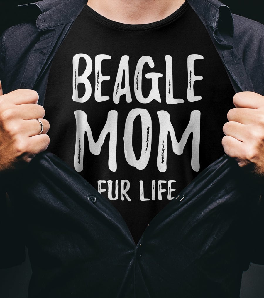 Beagle Mom Fur Life Paw Prints T-Shirt