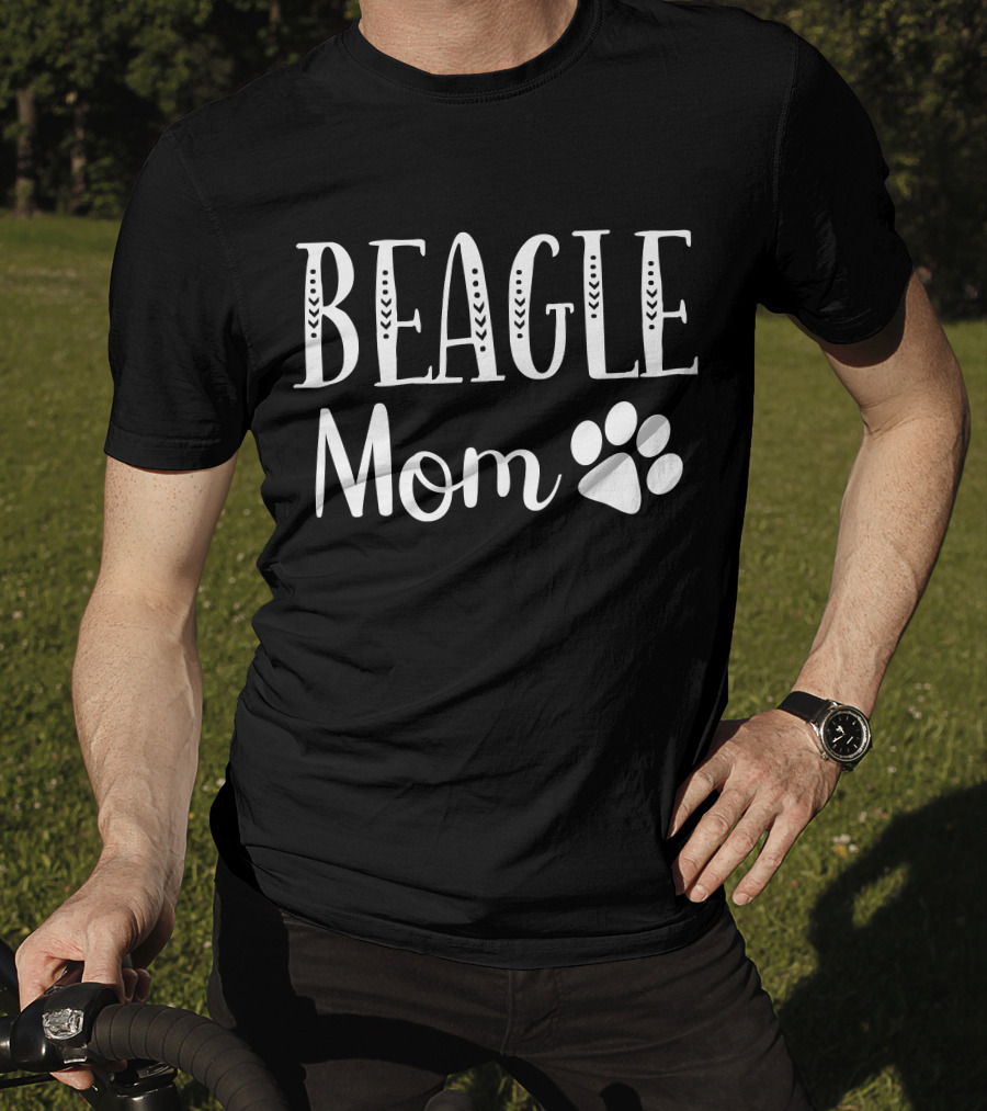 Beagle Mom Mama Funny Dog Lovers Owner Pawprint T-Shirt
