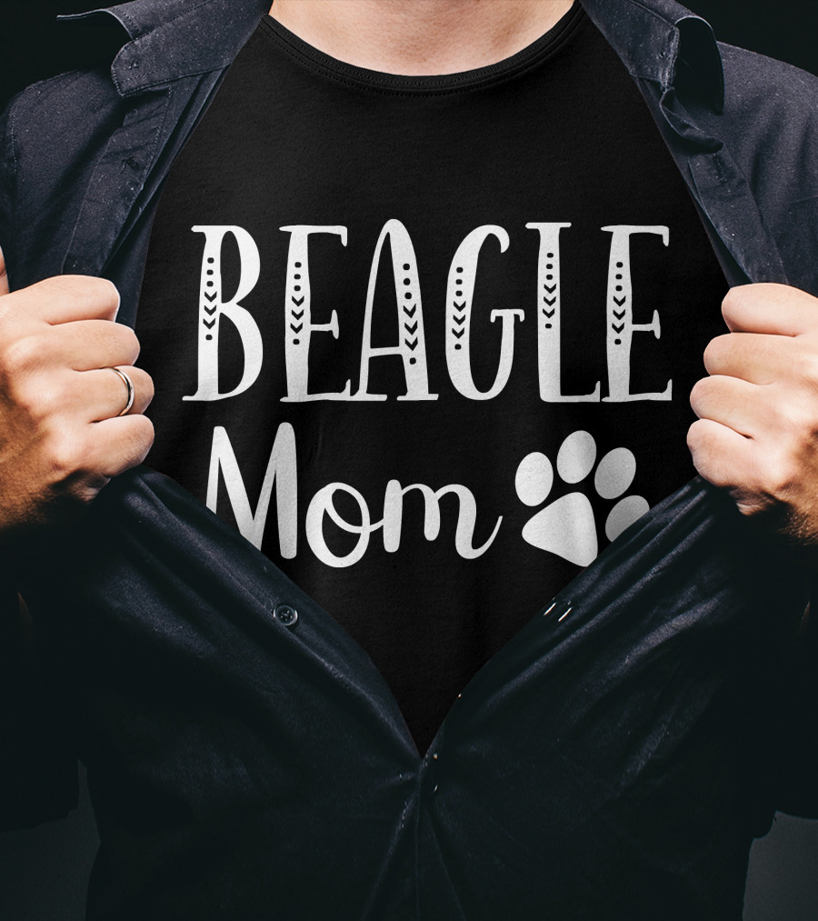 Beagle Mom Mama Funny Dog Lovers Owner Pawprint T-Shirt
