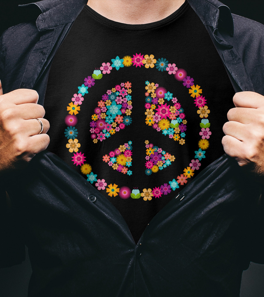 Colorful Floral Peace T-Shirt