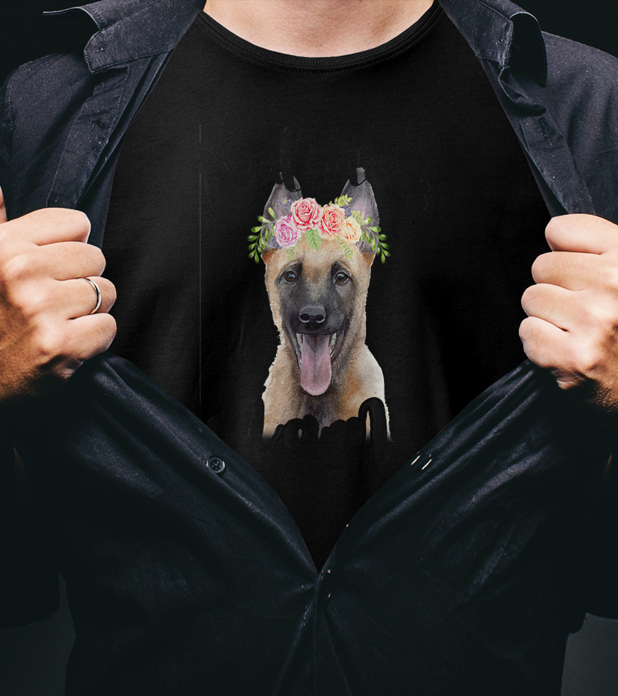 Malinois Mama Floral Crown Belgian T-Shirt