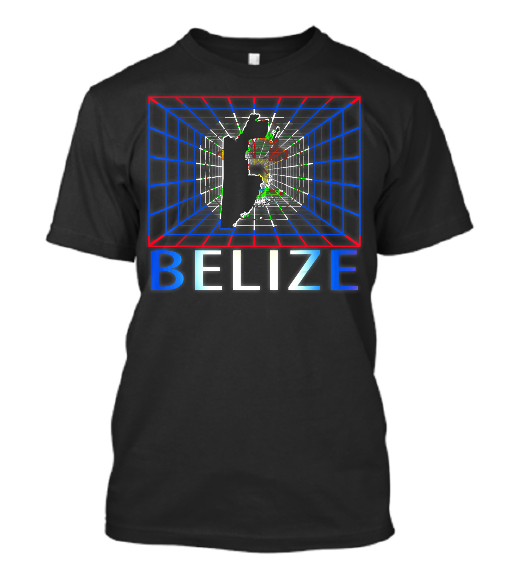 Belize 3D Grid Map Visualization T-Shirt
