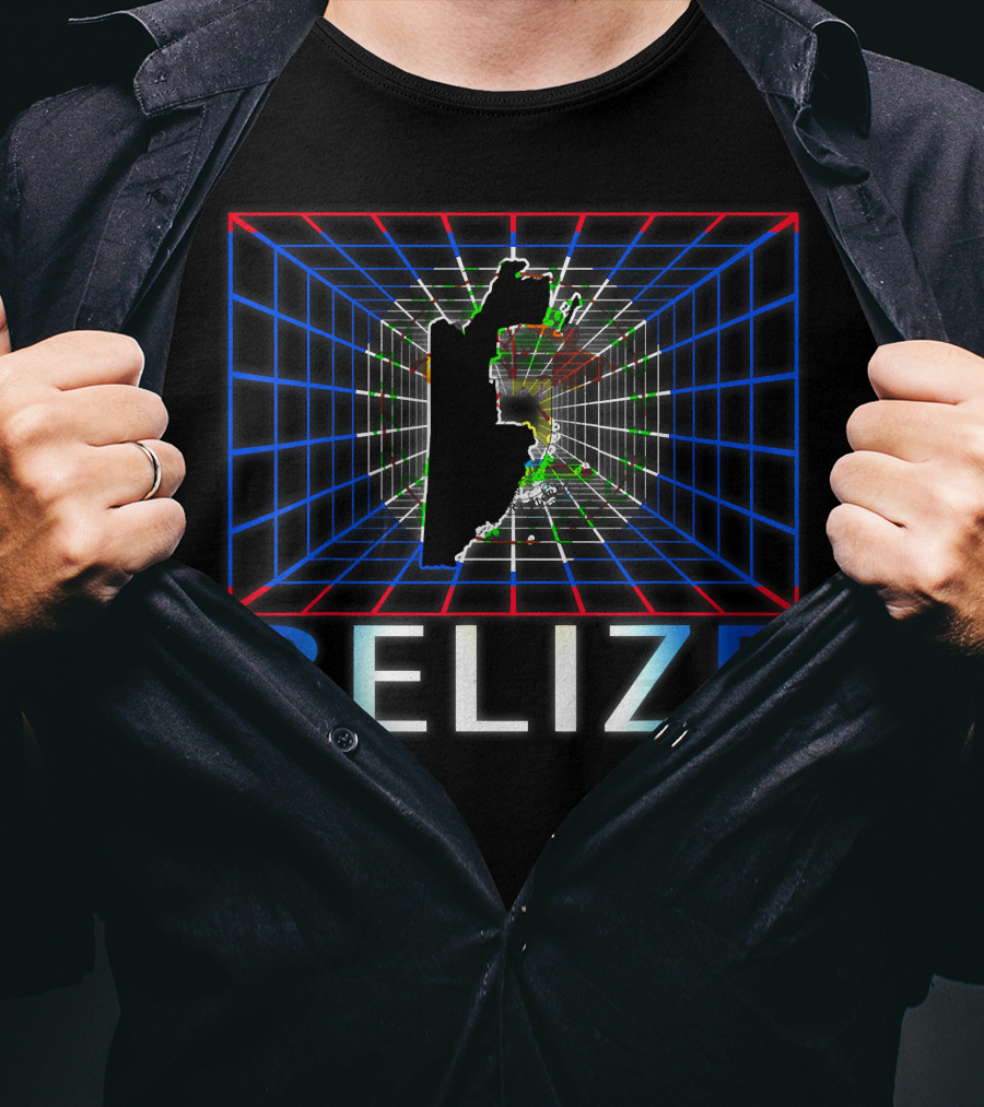 Belize 3D Grid Map Visualization T-Shirt