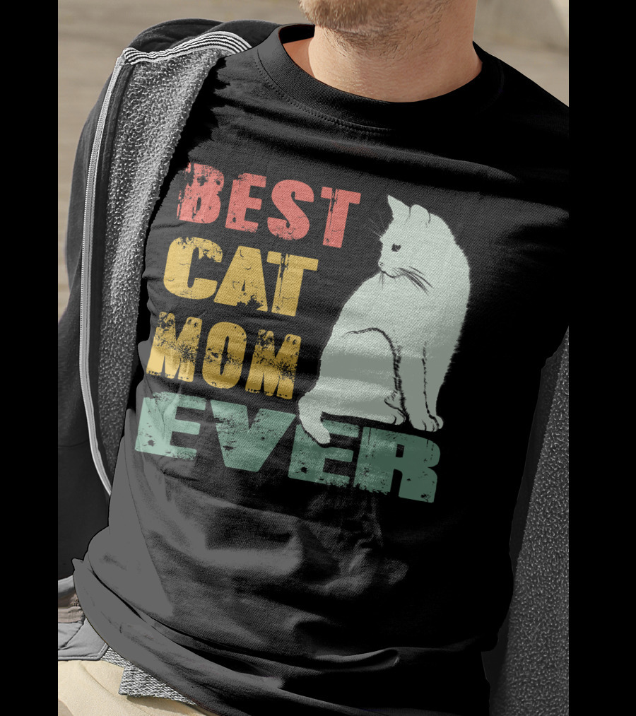 Best Cat Mom Ever Vintage Cat Mother T-Shirt