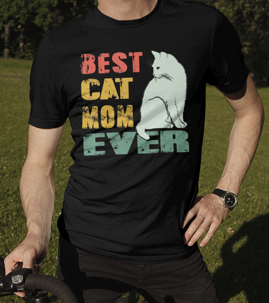 Best Cat Mom Ever Vintage Cat Mother T-Shirt