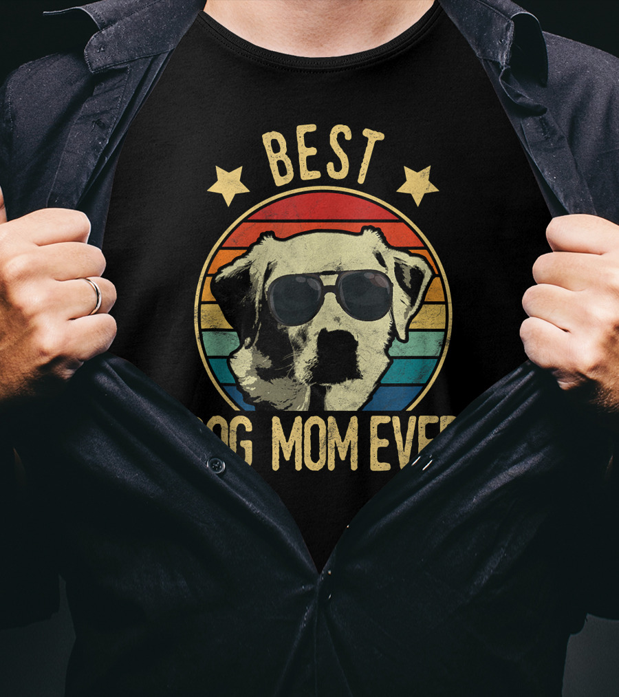 Best Dog Mom Ever Labrador Retrievers Retro Sunglasses T-Shirt