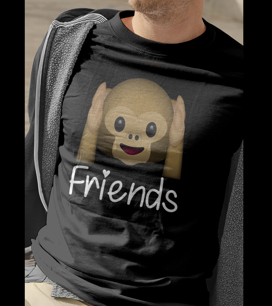 Best Friends Forever Cute Monkey Emoji Friends T-Shirt