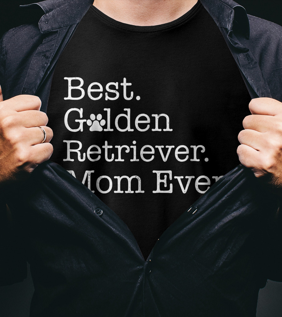 Best Golden Retriever Mom Ever With Paw Prints T-Shirt