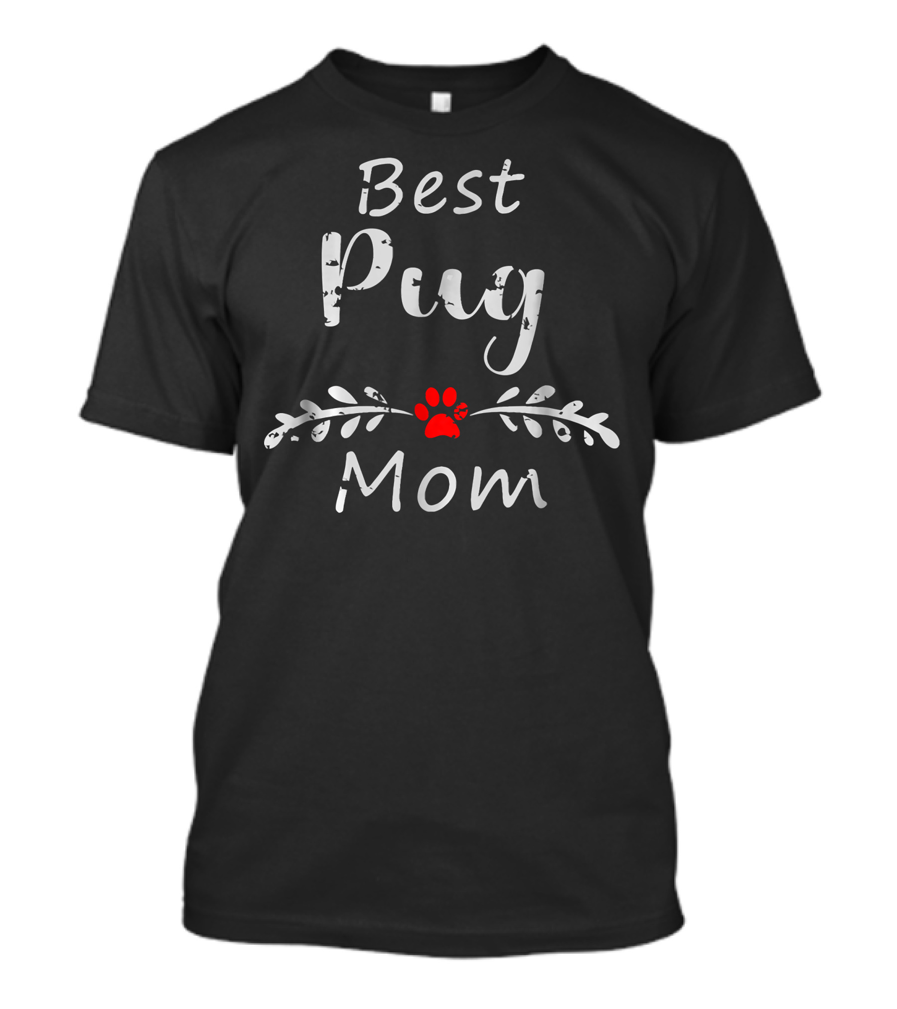 Best Pug Mom Paws Leaves T-Shirt