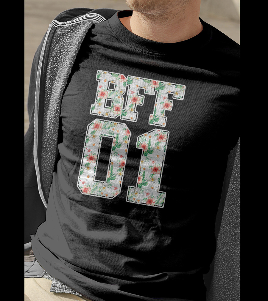 BFF 01 Best Friends Floral Tropical T-Shirt