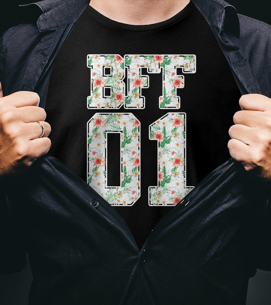 BFF 01 Best Friends Floral Tropical T-Shirt