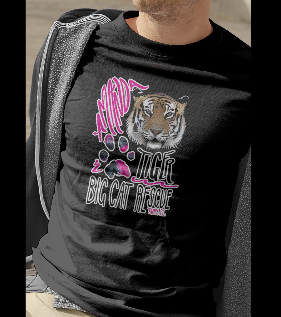 Amanda Tiger Big Cat Rescue Tampa FL Paw Prints T-Shirt