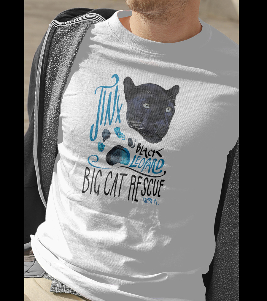 Jinx Black Leopard Big Cat Rescue Tampa FL T-Shirt
