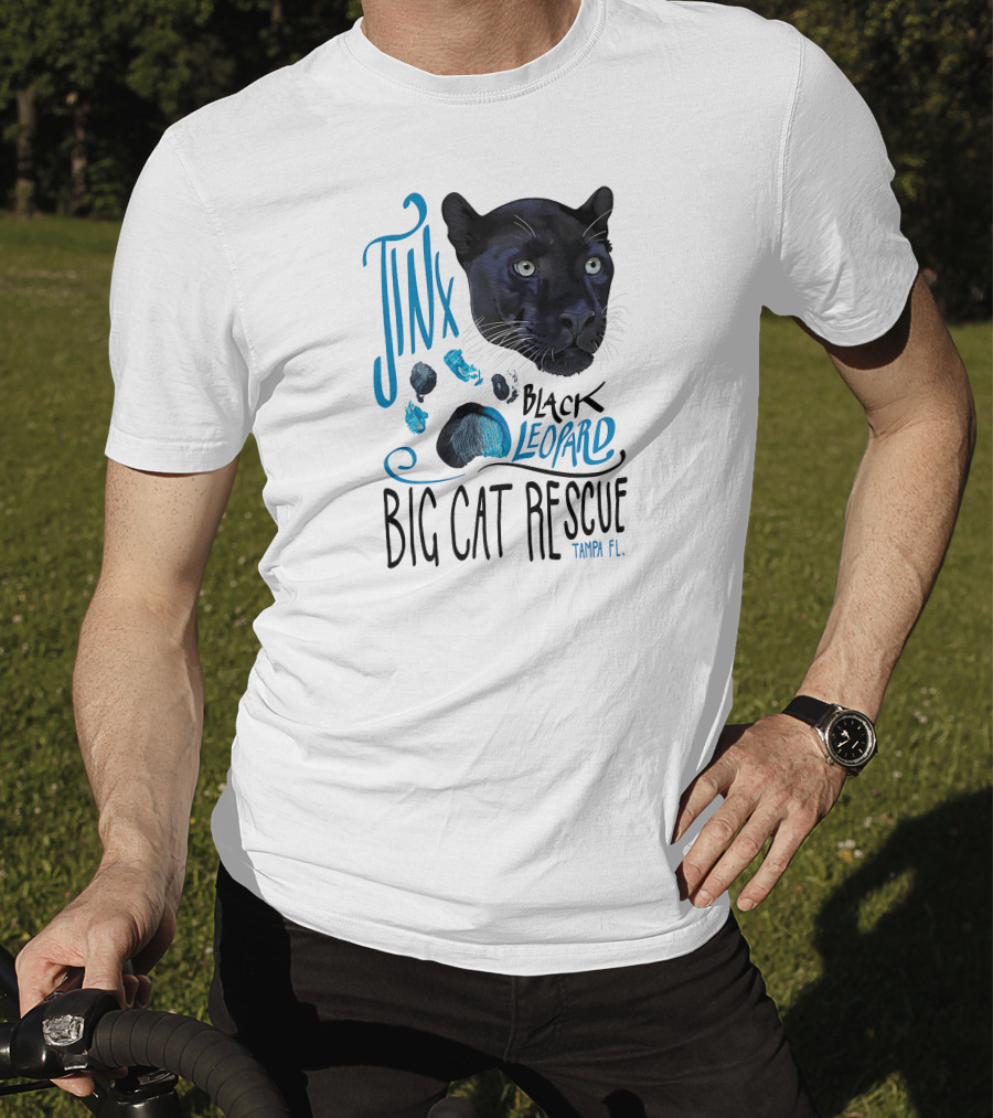 Jinx Black Leopard Big Cat Rescue Tampa FL T-Shirt