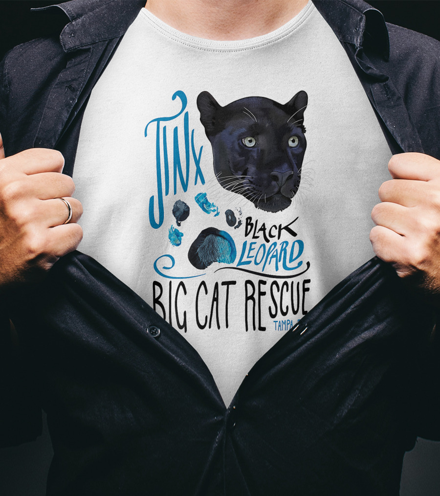 Jinx Black Leopard Big Cat Rescue Tampa FL T-Shirt