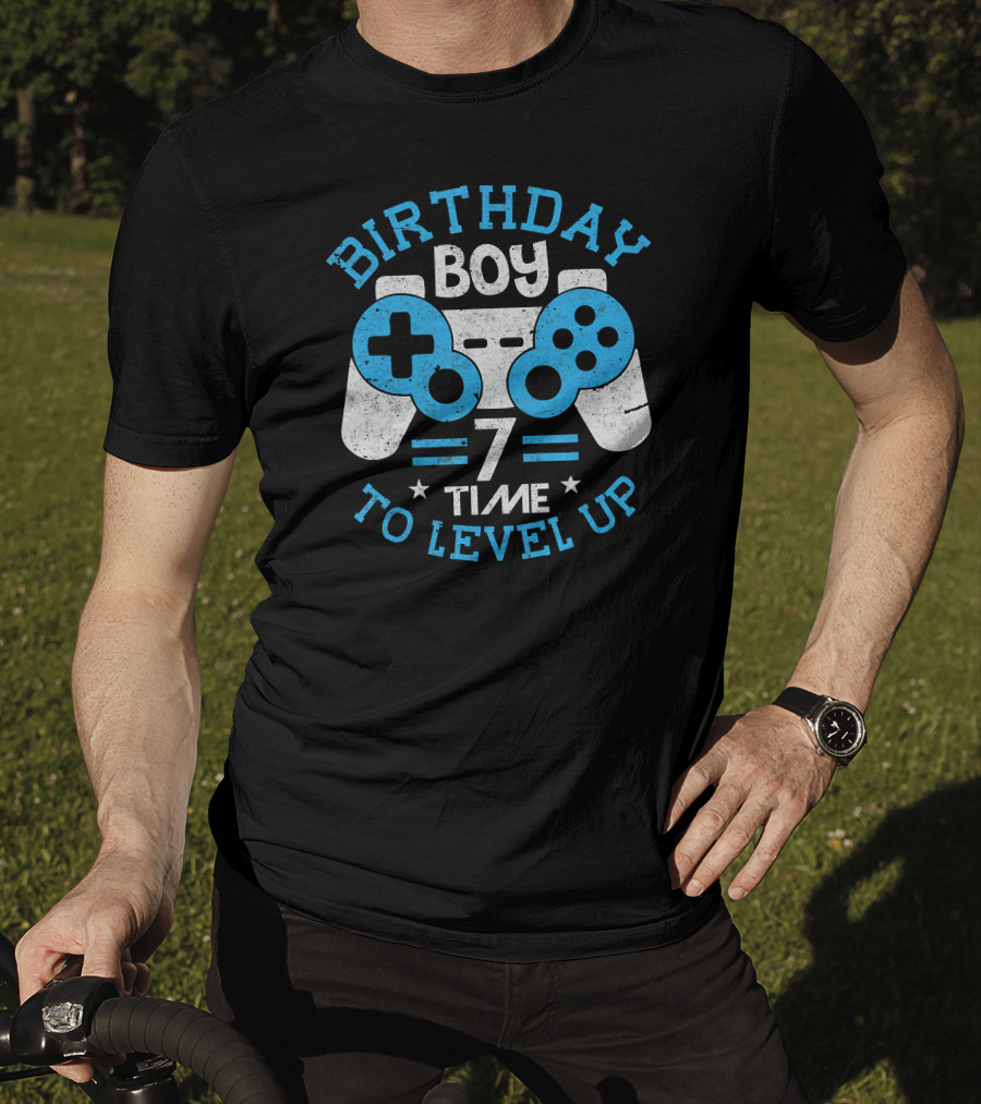 Birthday Boy 7 Time To Level Up Video Game Controller T-Shirt