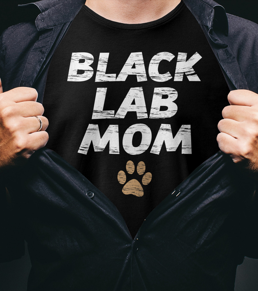 Black Lab Mom Pawprint Awesome T-Shirt