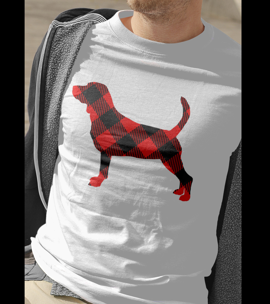 Black Red Plaid Labrador Dog Mom Paw T-Shirt