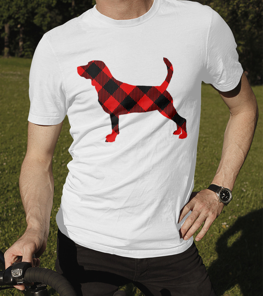 Black Red Plaid Labrador Dog Mom Paw T-Shirt