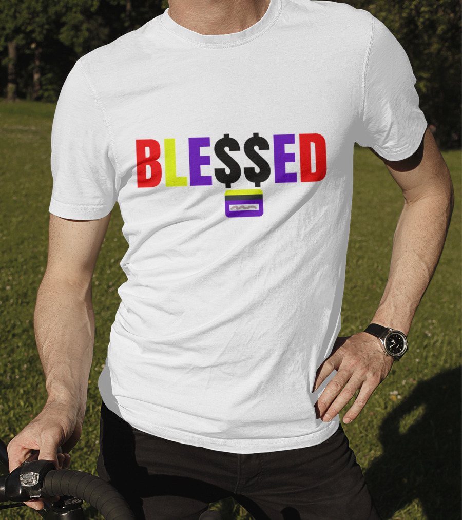 BLE$$ED Money $ymbol Colorful Lettering T-Shirt