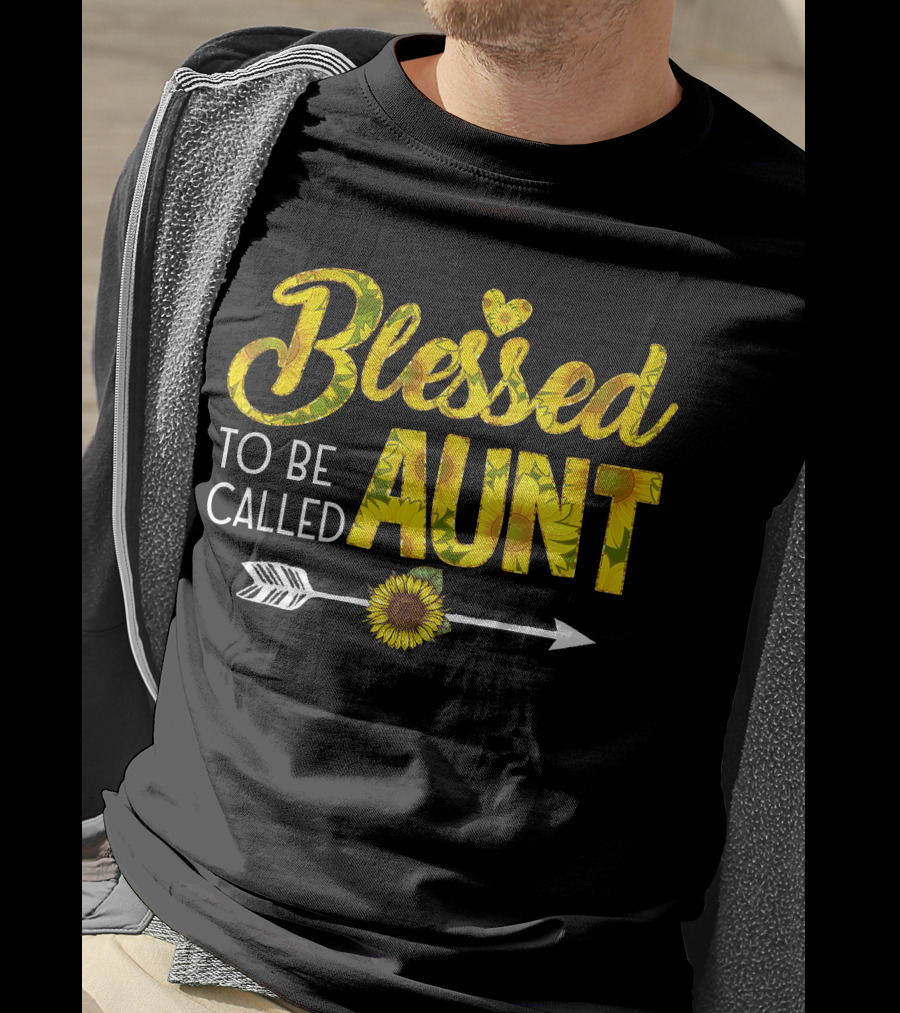 Blessed To Be Called Aunt Sunflower Arrow Heart T-Shirt