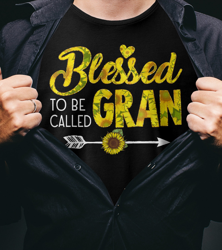 Blessed To Be Called Gran Sunflower Arrow Heart T-Shirt