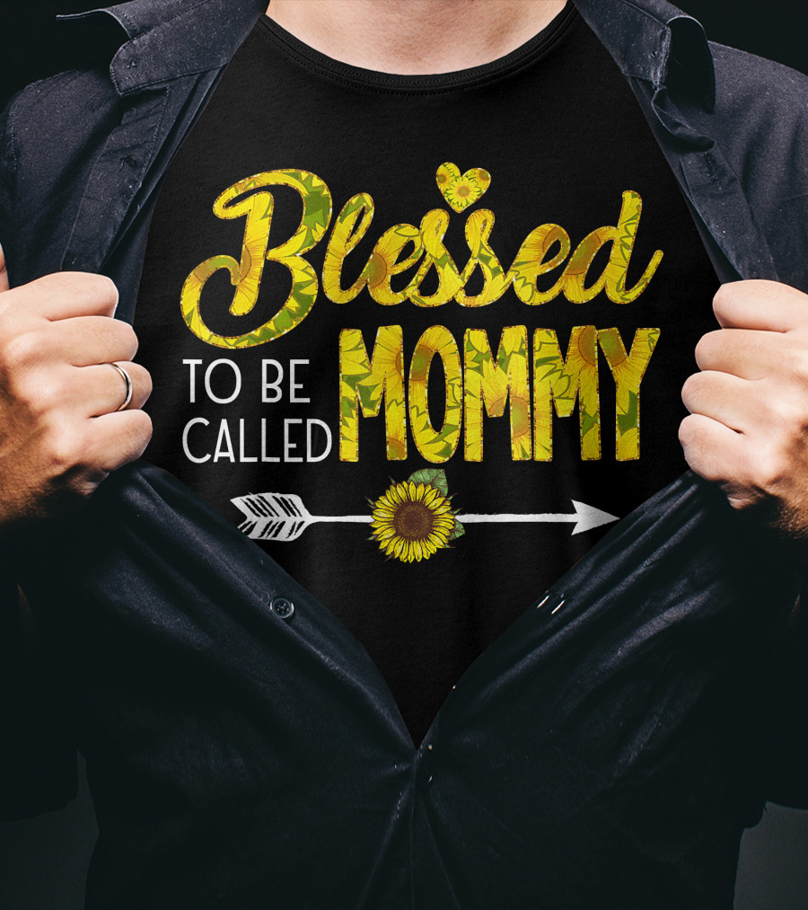 Blessed To Be Called Mommy Sunflower Arrow T-Shirt