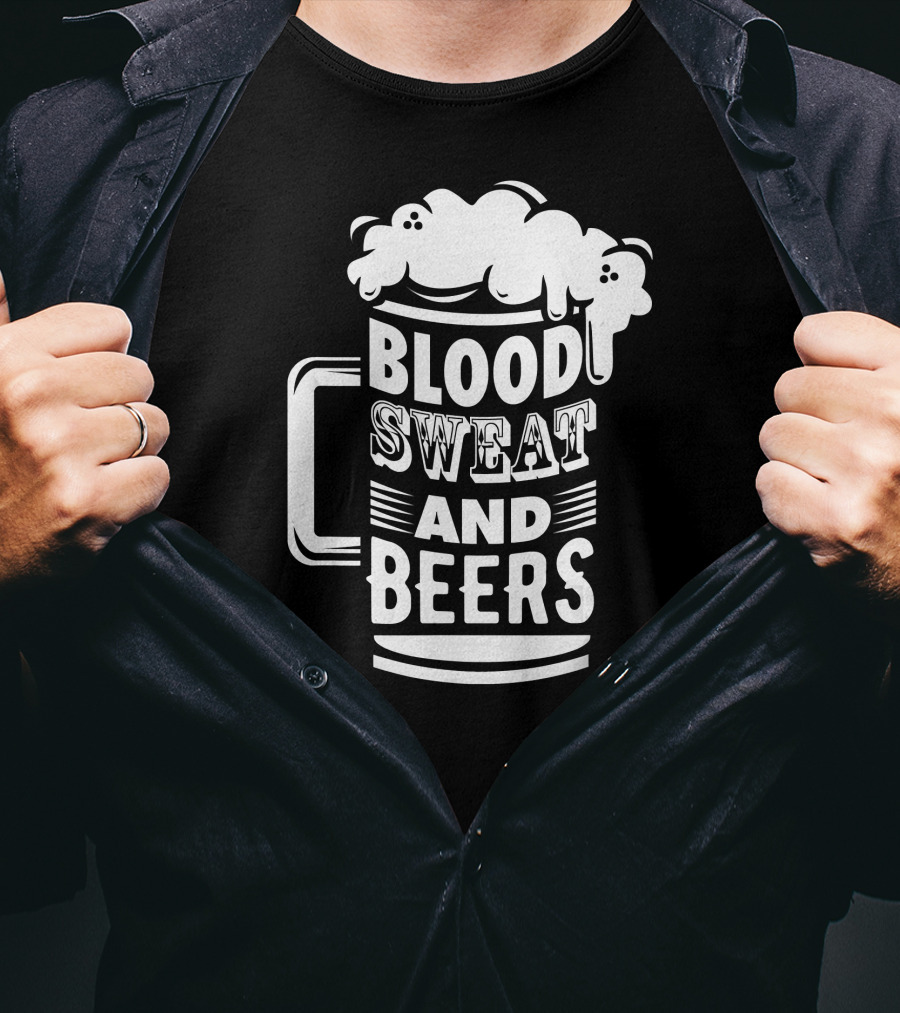 Blood Sweat And Beers Funny Pun Mug T-Shirt