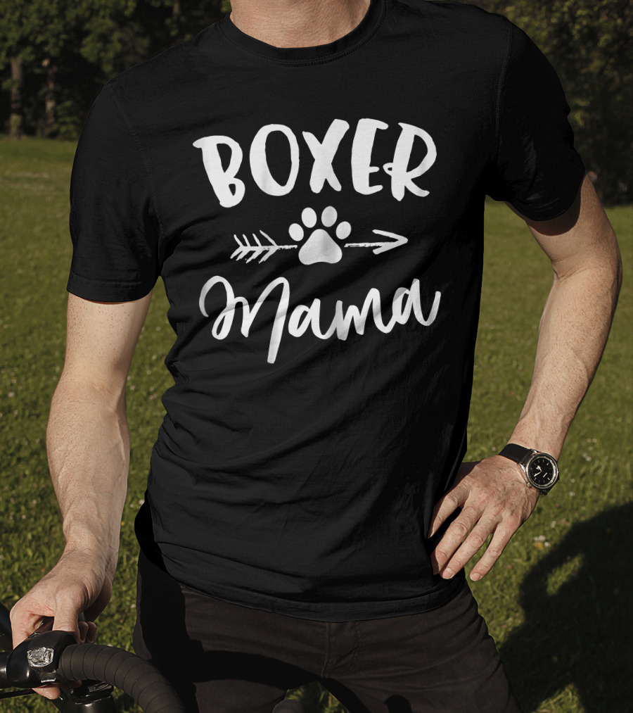 Boxer Mama Paw Print Arrow Design For Boxer Lover Owner T-Shirt