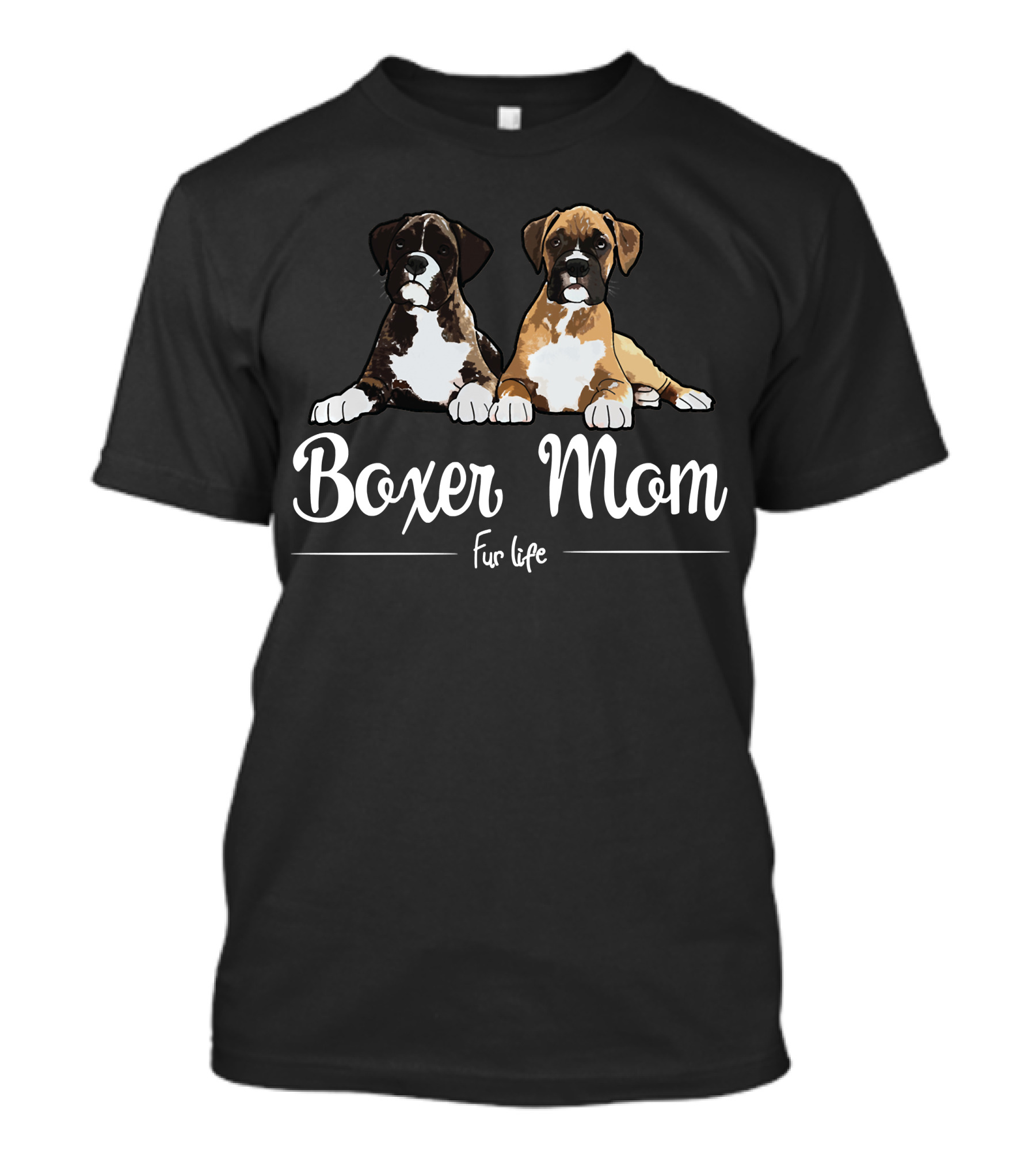 Boxer Mom Fur Life With Two Boxer Puppies T-Shirt