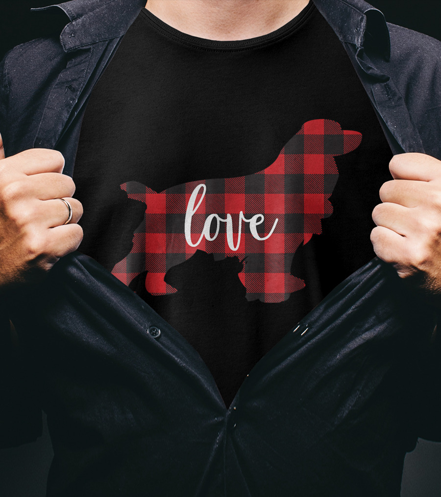 Love Buffalo Plaid Cocker Spaniel Mom T-Shirt