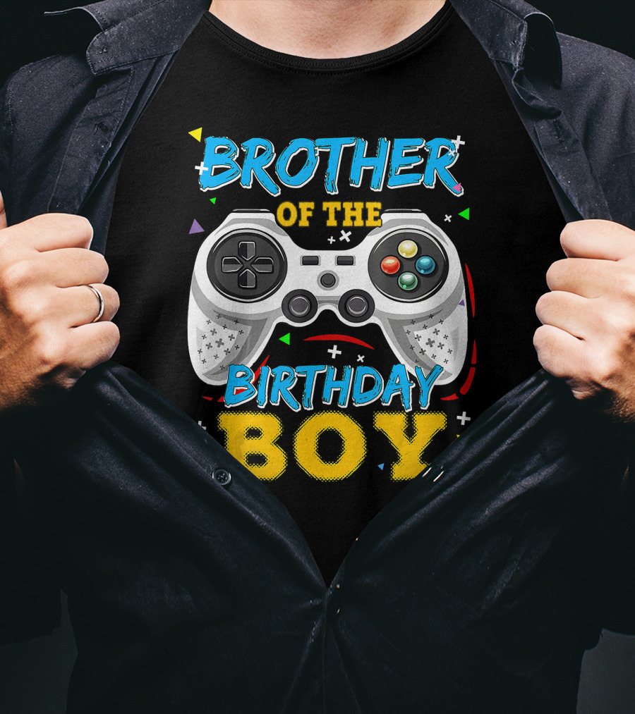 Brother Of The Birthday Boy Video Game Controller T-Shirt