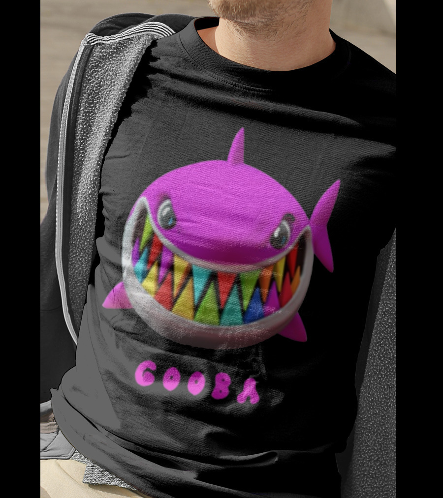 Gooba 69 Merch Pink Shark Colorful Teeth T-Shirt