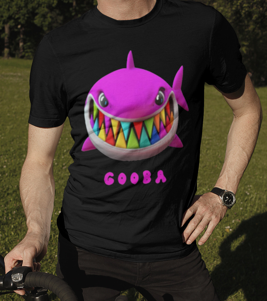 Gooba 69 Merch Pink Shark Colorful Teeth T-Shirt