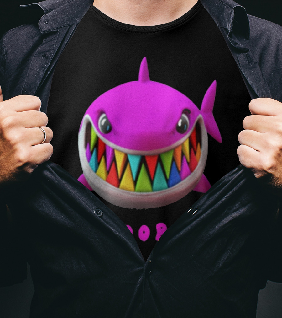 Gooba 69 Merch Pink Shark Colorful Teeth T-Shirt
