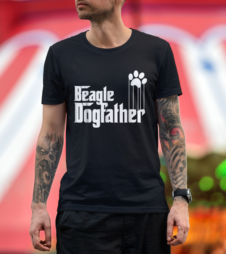 Beagle Dogfather Pawprint T-Shirt