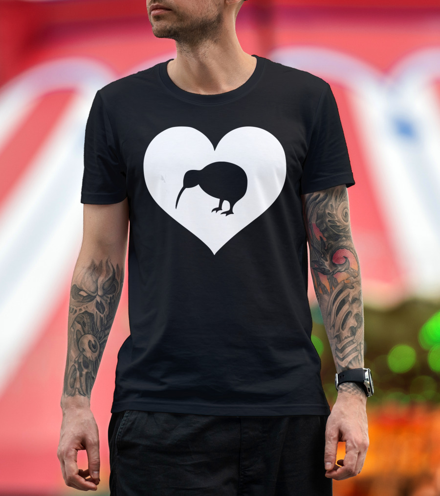 New Zealand Kiwi Bird Heart Birthday T-Shirt