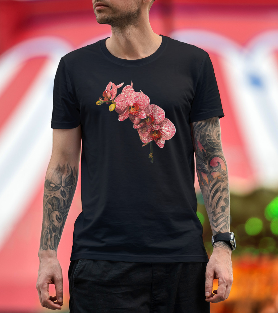 Orchid Flower Lover Pink Beautiful Painting T-Shirt